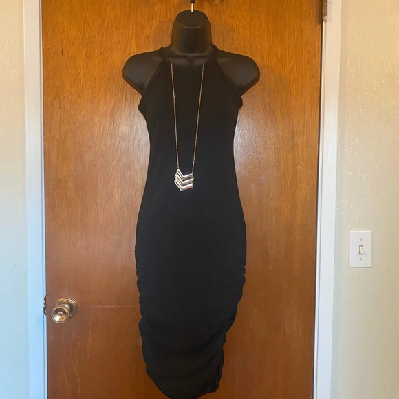 🆕 Forever Rose Couture Black Racer Back Dress with Necklace - Picture 2 of 14
